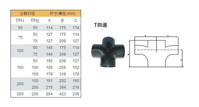 China Welding Schedule 40 Black Steel Pipe Fittings Ductile Iron Flange Cross ASTM DIN for sale