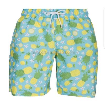 China Anti-Bacterial Custom logo four way stretch quick drying men swimming trunks board shorts for sale