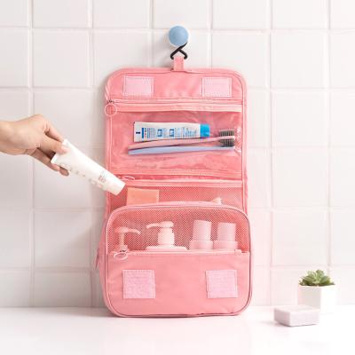 China Normcore / Minimalist Portable Color Hanging Large Capacity Cosmetic Toiletry Bag Travel for sale