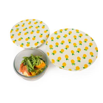 China Custom Size GOTS Handled Cotton Elastic Unbleached Organic Food Bowl Cover Recycled Reusable Cloth Cotton Stretchable Bowl Covers for sale