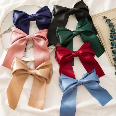 China Deco Women Accessories Girls Fashion Girl Hair Accessories Ribbon Big Bow Knot Butterfly Barrette Spring Hair Clip for sale