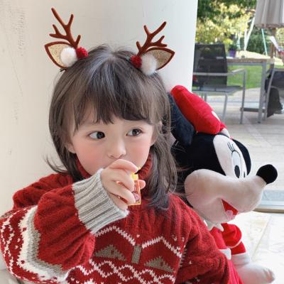 China Deco Festival Decor Christmas Hairpin Antler Hair Clips Deer Ear Christmas Party Headbands Bands Hair Accessories Gifts for Women for sale