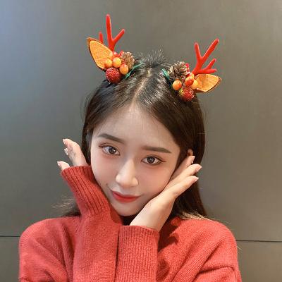 China Deco Festival Decor Christmas Hairpin Antler Hair Clips Deer Ear Christmas Party Headbands Bands Hair Accessories Gifts for Women for sale