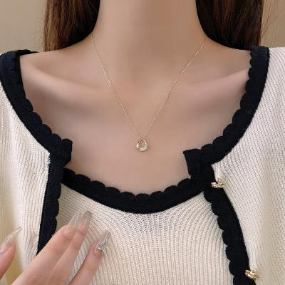 China TRENDY Hot Selling South Korea East Gate Ins style Zircon Pendant Irregular Geometry Choker Necklace for sale