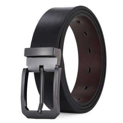 China Business Factory Direct Sale Casual Double Layer Genuine Cow Hide Leather Belts Pin Buckle Custom Logo Mens Luxury Belt for sale