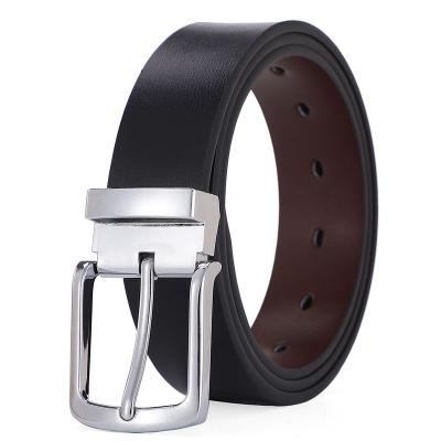 China Business Male Dressing Accessory Personalized Adjustable Zinc Alloy Single Prong Buckle Belts Genuine Leather for Men for sale