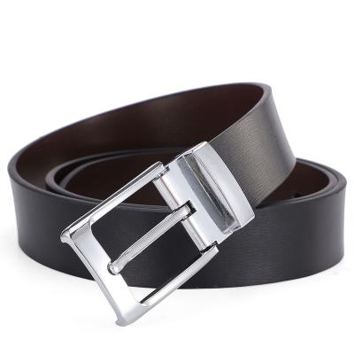 China Business High Quality Western Style Adjustable Designer Men Pin Buckle Custom Logo Cowhide Leather Belt For Man for sale