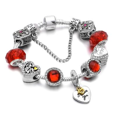 China Fashion charm Popular Ethnic style Durable High Quality Peach Heart Pendant Bracelet Diy Red Cat's Eye Stone Bead Bracelet For Girls for sale