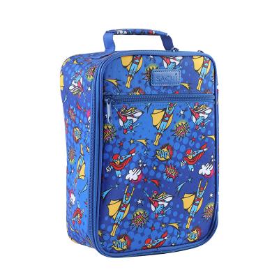 China Waterproof Superman Pattern Children's Backpack Student Thermal Insulation Bag Lunch Tote Box Bag For Kids for sale