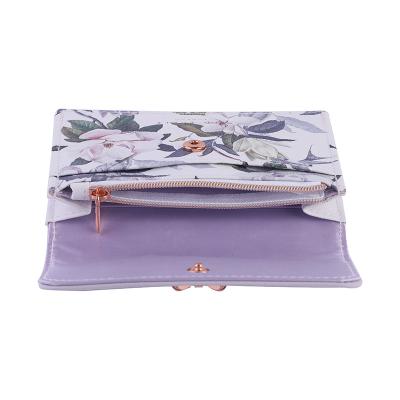 China Premium Eco-friendly Polyester PVC Material Card Wallet Bow Knot Button Wallet for sale