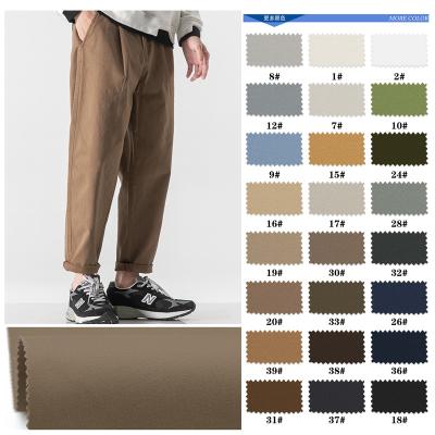 China High Density Stretch 216*78 Stock Factory Cotton Fabric Bamboo Cotton Rib Knit Fabric Pants Stretch Fabric for sale