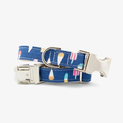 China Custom Amazon Hote Sell Customized Printed Adjustable Designer Dog Bow Link Collar for sale