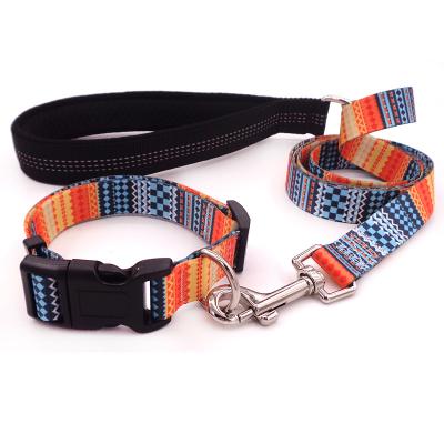 China Popular High Quality Soft Padded Adjustable Luxury Custom Color Custom Design Dog Collar Leash Dog Harness Leash Set for sale