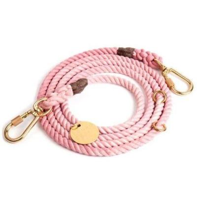 China Custom Made Luxury Adjustable Hand Padded Soft Color Macrame Woven Dog Collar & Leash for sale