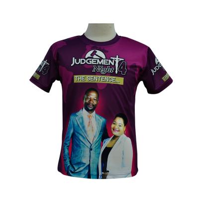 China Wholesale Cheaper Anti-Wrinkle Dry Fit Custom Sublimation All Over Printing Compaign Election Polyester T-shirt for sale