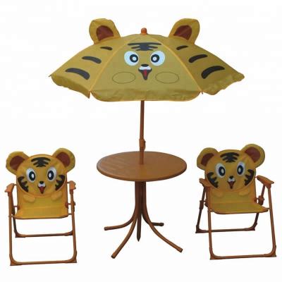 China Home and Garden Furniture Top Selling Cheap Kids Table and Chair Set with Umbrella, Kids Folding Patio Set for sale