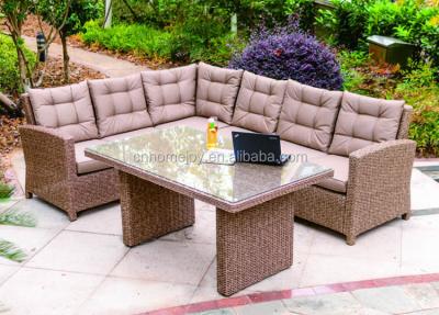 China Garden Sofa Outdoor Furniture Modern Rattan Leather Sofa, Outdoor Rattan Sofa Sets, Cheap Leather Sofa Set for sale