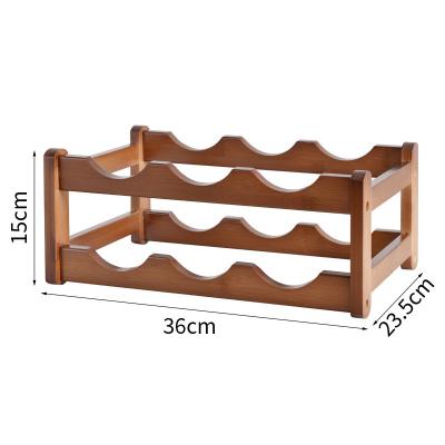 China Other 6 Slot Wine Storage Wooden Wine Rack Home Decorative Free Standing Table Rack for sale