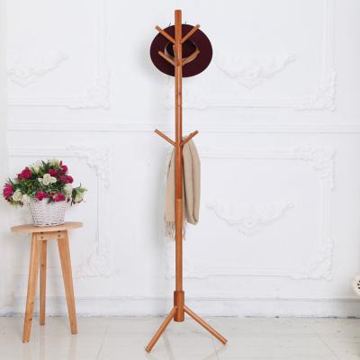 China Luxury Modern Floor-standing Coat Rack Solid Wood Clothes Rack Drying Nordic Home Furniture for sale