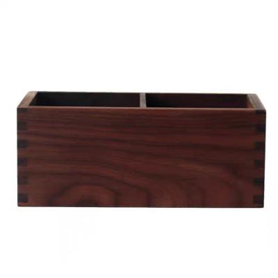 China Wooden Mini Desk Storage Box For Office Desk Organizer 2 Tier Sustainable for sale