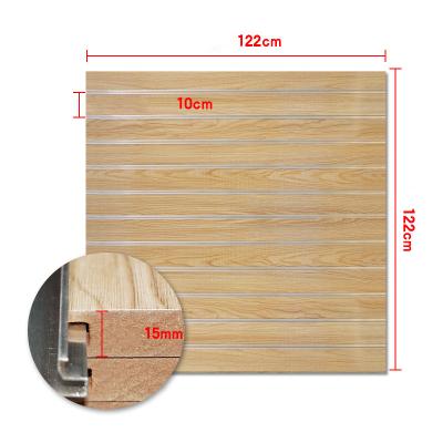 China 15mm new design moisture proof slotted MDF board slatwall for supermarket for sale