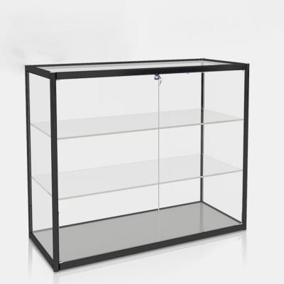 China 48 Inch Lockable Supermarkets Small Shop Counter Glass Display Case Showcase for sale