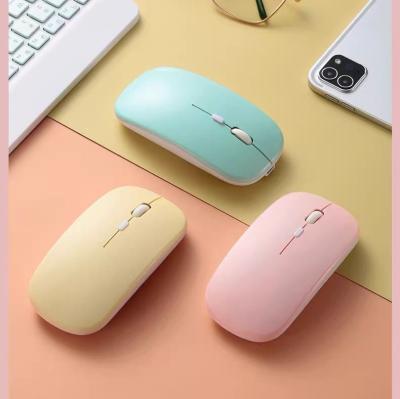 China High DPI Macaron Optical Mouse Rechargeable Dual Mode Flat Wireless Ergonomic Wireless Mouse for sale