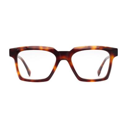 China Hot Selling 2022 Fashion Vintage Design Eyeglass Frame Oversized Unisex Beveled Frame Acetate Optical Glasses for sale