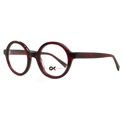 China 95428 Luxury Round Optical Glasses Shape Women Glasses Prepare Goods for sale