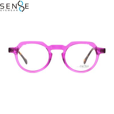 China Girl Optical Style Fashion Hot Pink Acetate Frame Eyeglasses Optical Glasses for sale