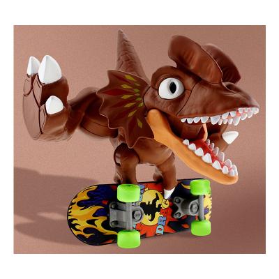 China PVC 10 Colors Double Joints Dragon Crowned 360 Degree Rotation Dinosaur Toy Kids Christmas Gift for sale