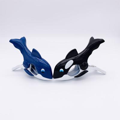 China Sand / Beach / Pool Batch Customized Various Kinds Of Shape Dolphin Beach Towel Marine Animal Clip for sale