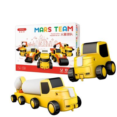 China Plastic Spot Creative Modeling Magnetic Toys Over 100 Engineering Vehicles Children's Educational Toys for sale