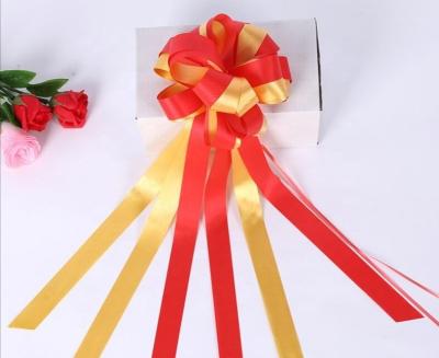 China Factory direct sale 30mm two-tone plastic fancy bow, wedding car bow, bouquet bow for sale