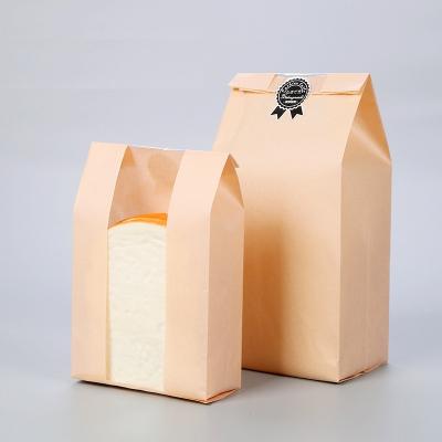 China Recyclable batuette kraft paper oilproof lodf bread bags bakery packaging resealable for bakery shop for sale