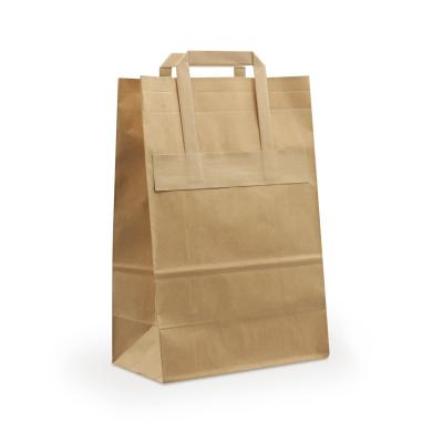 China 021 Hot Sale Recyclable Custom Flat Handle Aluminum Foil Insulation Kraft Paper Takeout Bag For Milk Tea Coffee Beverage Drinks for sale