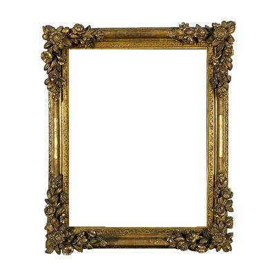 China High-end intricate large-size exhibition pure solid wood museum frame retro European classic gold leaf frame oil painting frame pure hand-carved for sale