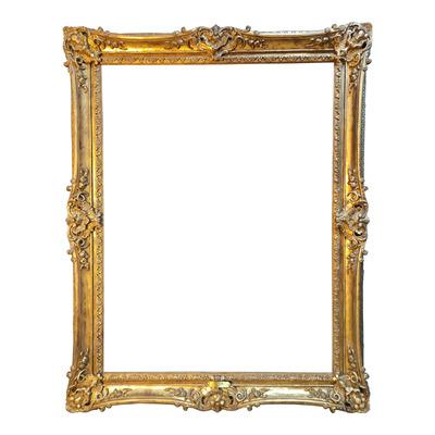 China High-end intricate large-size exhibition pure solid wood museum frame retro European classic gold leaf frame oil painting frame pure hand-carved for sale