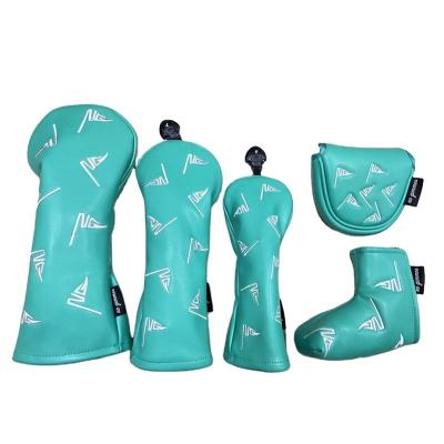 China New Design Durable Golf Headcover Set Logo Golf Headcovers Custom Wood Driver FW Blade Putter Mallet Covers for sale