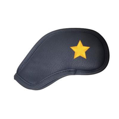 China Goods 2022 Golf Accessories Iron Cover Factory Price Main OEM Costom Printing Star Pentagon Logo Embroidery Golf Iron Head Cover Set for sale