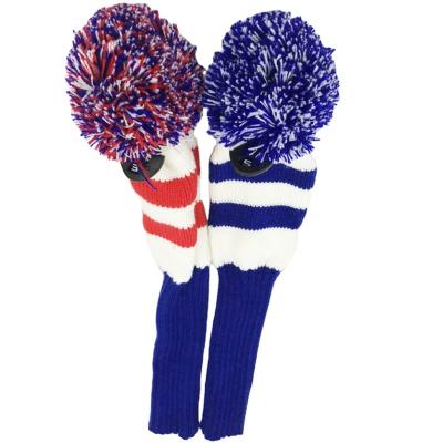 China 2022 New Manufacturer Products Golf Headcovers Durable Golf Wholesale Custom Knitted Pompoms Lower Price Knitted Golf Headcover for sale