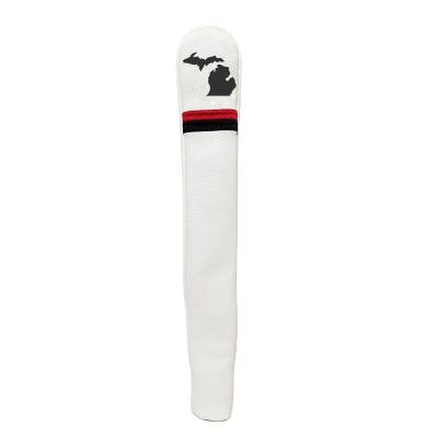 China Factory Embroidery Durable Creative Synthetic Leather Logo Printed Golf Alignment Stick Covers Fit Two Alignment Sticks for sale