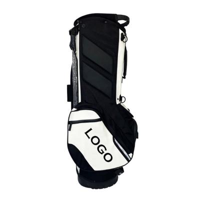 China 2022 Popular Durable High Quality Custom Design Polyester Golf Bag 6 Way Foldable Stand Bag White Or Black for sale