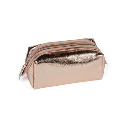 China Best Quality PU Cosmetic Bag Women Ladies Makeup Cosmetic Case Gold Luxury Soft Leather Fancy Promotional Bag Washable PU Cosmetic Bag for sale