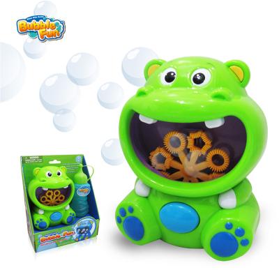 China 2000+ Bubbles Per Tiny Automatic Hippo Bubble Maker For Boys Girls Baby Bath Toys Outdoor Party Game - Animals Bubble Machine For Kids Toddlers for sale