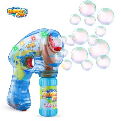 China Light Up Bubble Gun With LED Light Up With Non-Toxic Bubble Water Solution For Kids Outdoor Summer Very Suitable For Even Play for sale