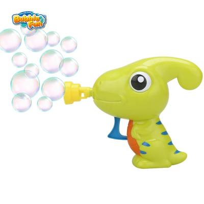 China Friction Bubble Dinosaur Bubble Blowing Gun For Kids Manual Soap Water, Dip And Blow Bubble Gun Toy For Party Activity Pretend Play game and teach it for sale