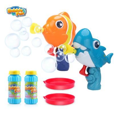 China Blowing Bubbles Clownfish and Amazon Shark 2 Pack Ocean Bubble Gun, No Battery Needed Friction Power Animals Bubble Toy for Kids for sale