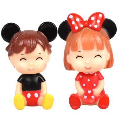 China Figure Lovely Mickey Boy and Minnie Girl Vinyl Toys for Kids Cake Topper Room Decoration for sale