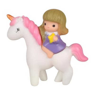 China Stunning Vinyl White Horse Figure Cake Topper Figure and Cute Girl Ornaments Toys Birthday Cake Topper Home Decoration for sale